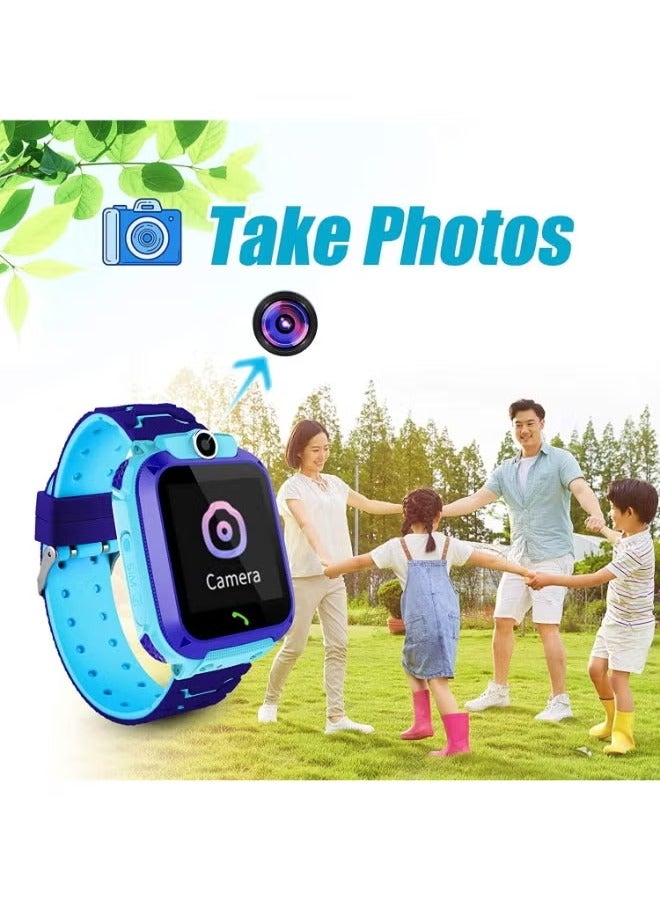 Kids Smart Watch With IP67 Waterproof Camera and Sim Card Slot Blue