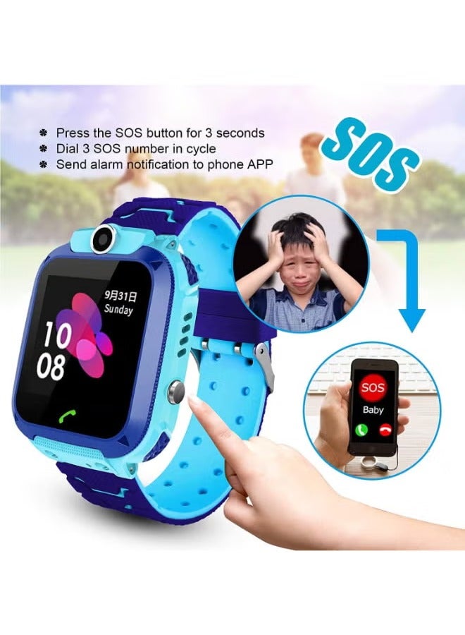 Kids Smart Watch With IP67 Waterproof Camera and Sim Card Slot Blue