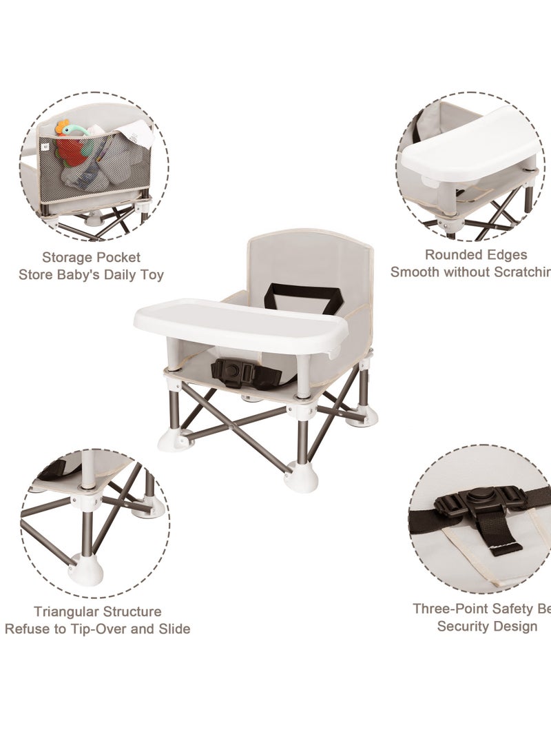 Portable Compact Foldable Baby Seat Chair with Sunshade Umbrella and Straps for Indoor Outdoor Use for Travel Camping Beach Lawn Toddlers Kids Boys Girls