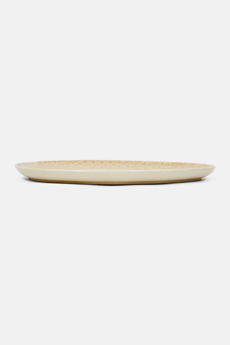 Tirari Oval Shape Serving Plate 36 cm, Cream