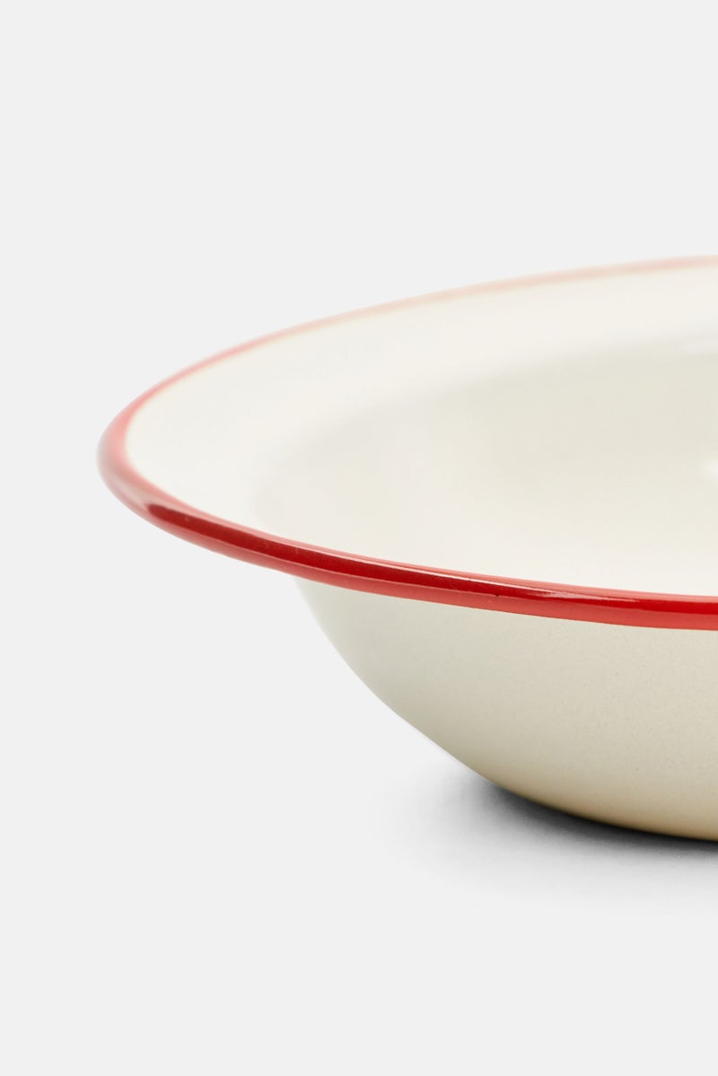 Deep Oval Platter 32 x 25cm, White/Red