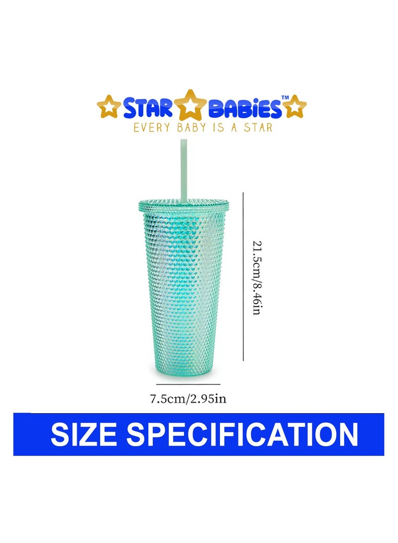 Star Babies Rhinestone Bling Bottle Glitter Diamond Bottle with Lid and Straw Rhinestones Tumbler Stainless Steel Glitter Thermal Water Bottle 500ml