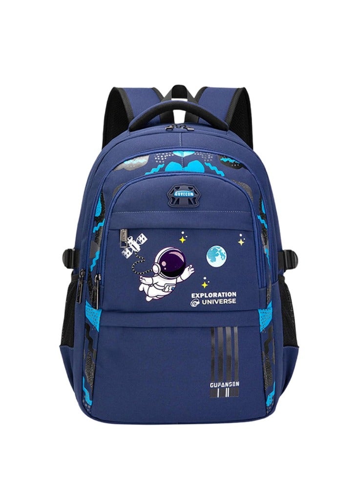 Star Babies Astronaut Children's Backpack Cute Adjustable Shoulder Strap for Hiking Large - Navy Blue