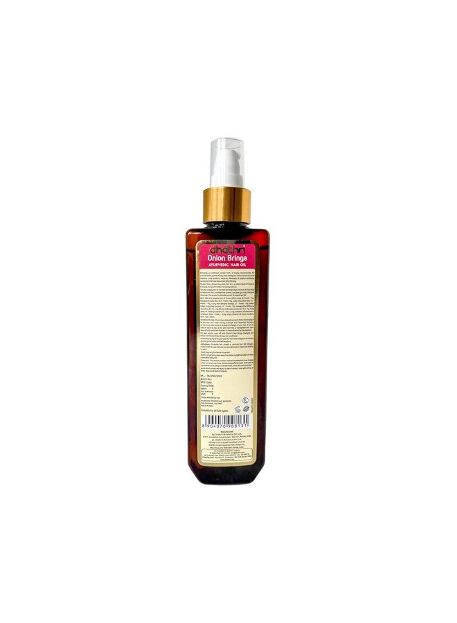 Onion Bringa Ayurvedic Hair Oil | Onion Hair Oil For Healthy Hair | Ayurvedic Oil For Hair Fall Control | Non-Greasy Onion Oil |Clinically Tested | 200 Ml