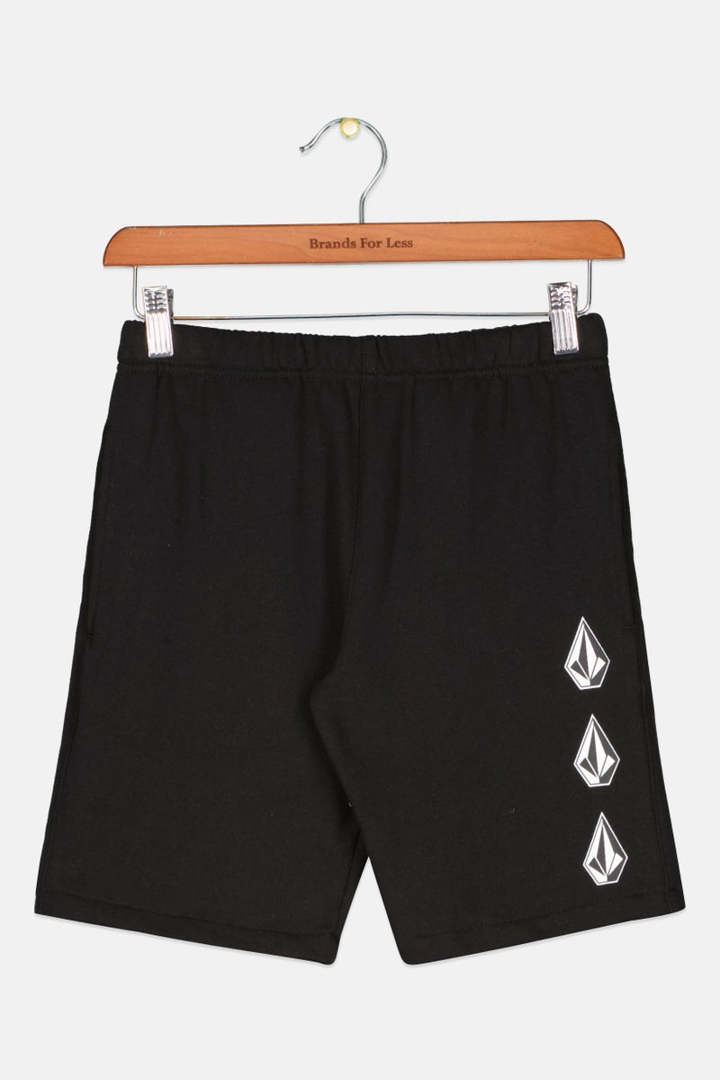 Kids Boy Printed Drawstring Short, Black