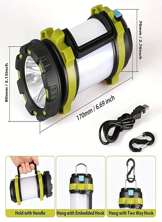 1pc Rechargeable Led Camping Lantern, Rechargeable Flashlights - 1000LM, 6 Modes, 4000mAh, Portable Emergency Camping Light