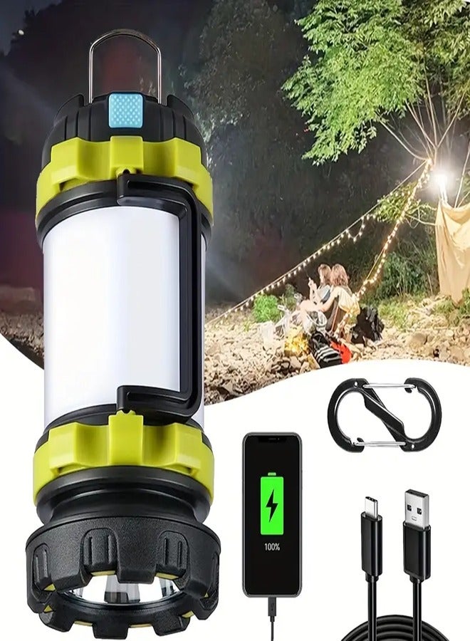 1pc Rechargeable Led Camping Lantern, Rechargeable Flashlights - 1000LM, 6 Modes, 4000mAh, Portable Emergency Camping Light