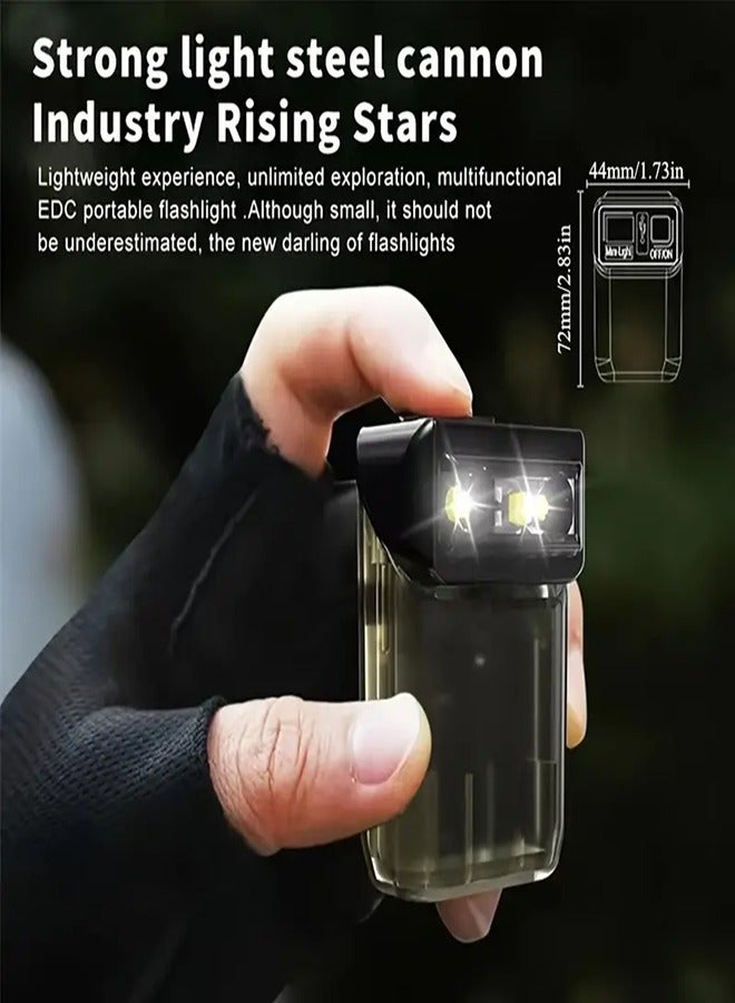 High Bright EDC Flashlight Rechargeable - 90° Rotation Mini Keychain Light