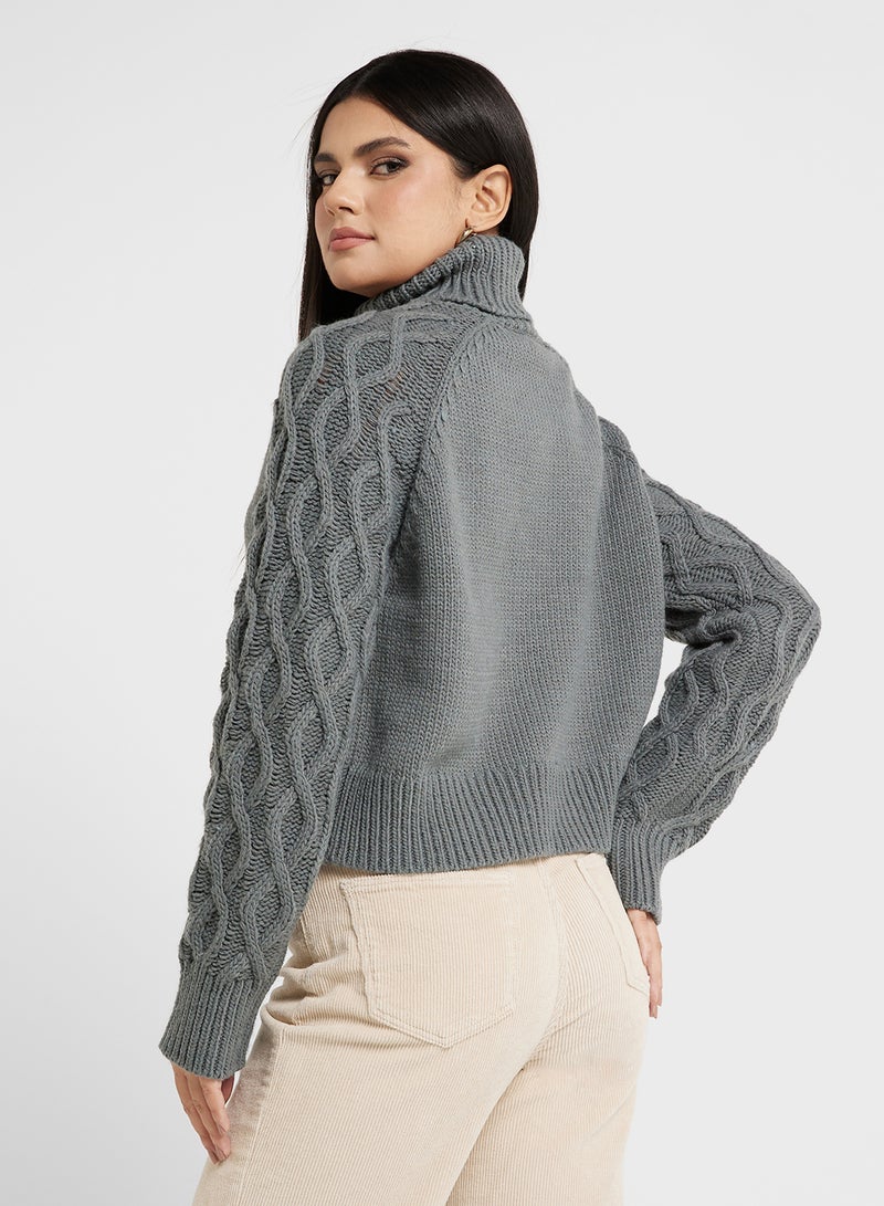 High Neck Knitted Sweater