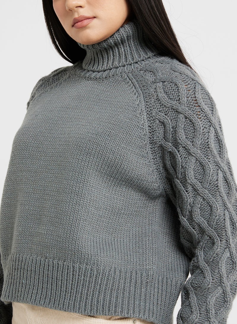 High Neck Knitted Sweater