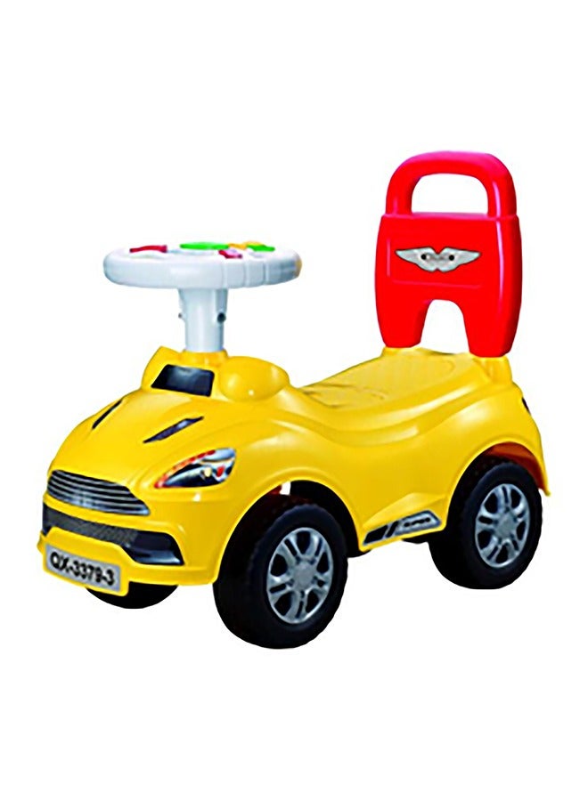 Ride-On Sports Car for Kids – Interactive Steering Wheel with Lights & Sounds, Indoor & Outdoor Fun, Push Ride-On Toy for Toddlers Aged 1-3 Years| White