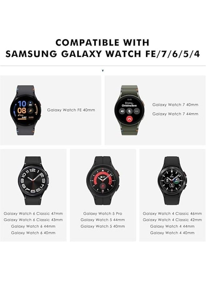 Silver Stainless Steel Metal Band for Samsung Galaxy Watch 7FE/6/5/4 (40mm/44mm), Galaxy Watch 5 Pro (45mm), Galaxy Watch 6 Classic (43mm/47mm), and Galaxy Watch 4 Classic (42mm/46mm) - No Gap Design