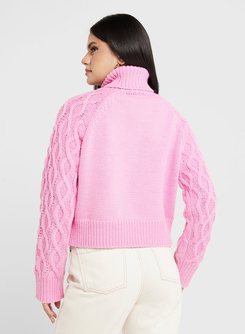 Puff Sleeve Knitted Cardigan