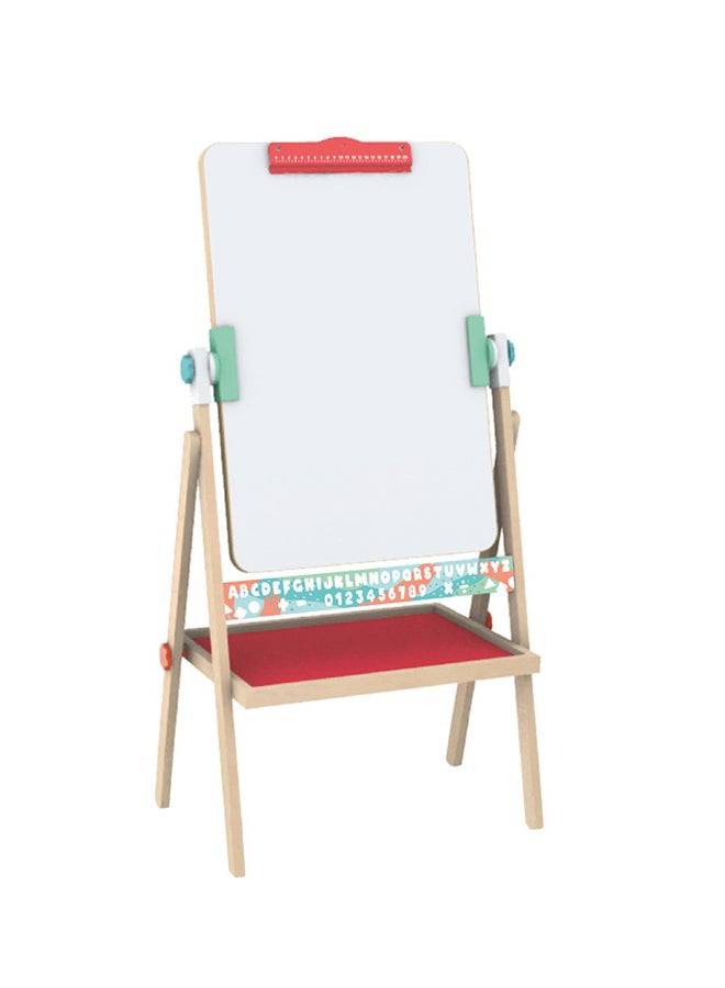 Hape Flip Flat Easel | Foldable Double-Sided Free Standing Blackboard And Whiteboard With Chalks, Markers And Other Art Accessories, For Children 3 Years+