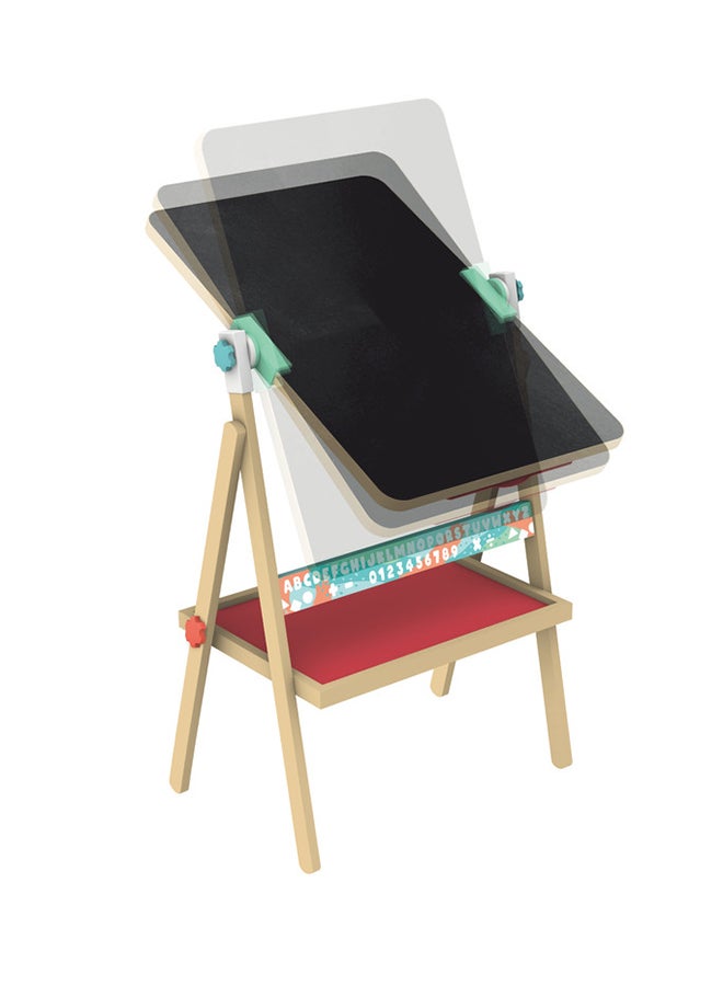 Hape Flip Flat Easel | Foldable Double-Sided Free Standing Blackboard And Whiteboard With Chalks, Markers And Other Art Accessories, For Children 3 Years+