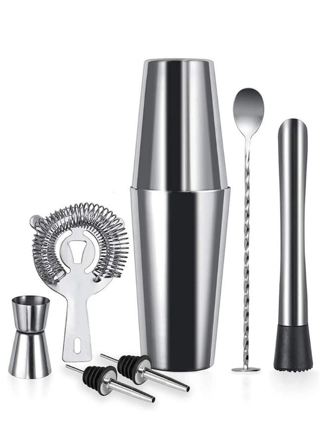 Vosco 7 Piece Boston Stainless Steel Cocktail Shaker