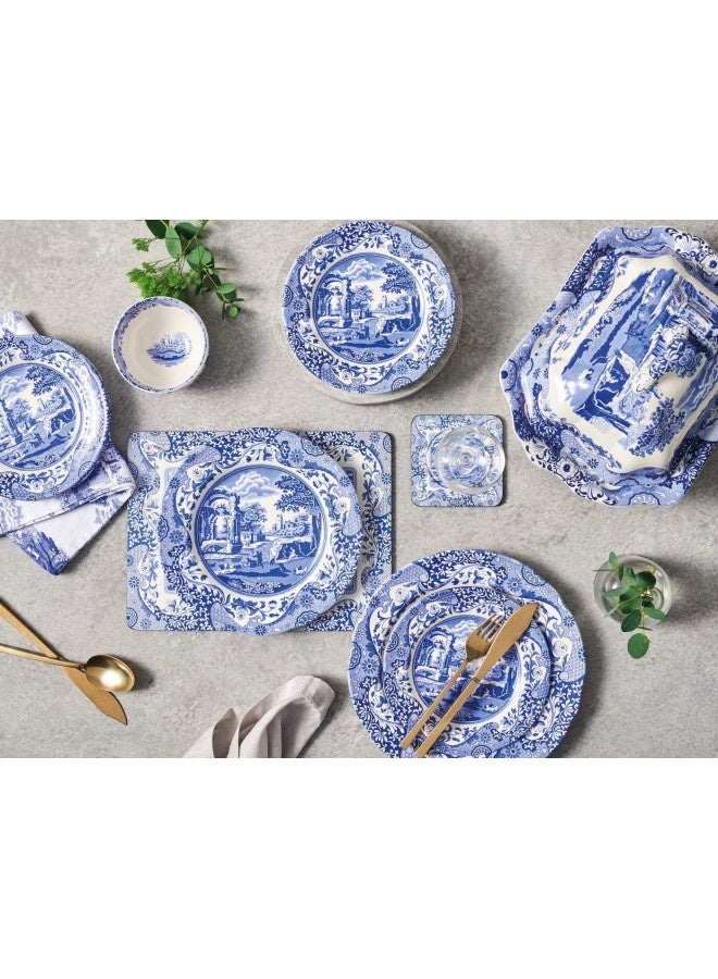Spode Blue Italian Square Serving Bowl | 9.5 Inch Serving Bowl For Appetizers, Salad, And Pasta | Made From Fine Porcelain | Microwave And Dishwasher Safe