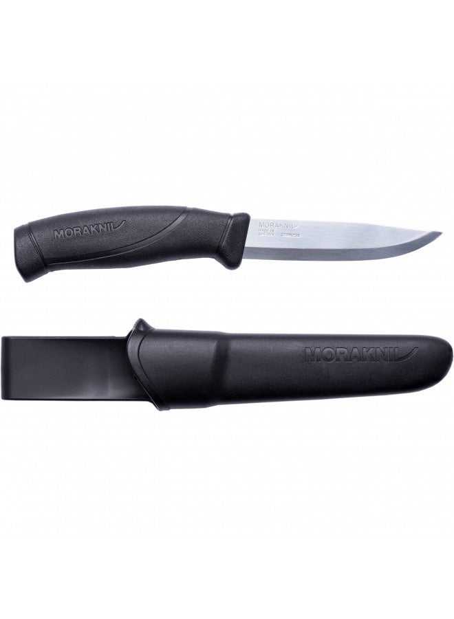 Morakniv Companion Sandvik Stainless Steel Fixed-Blade Knife With Sheath, 4.1 Inch