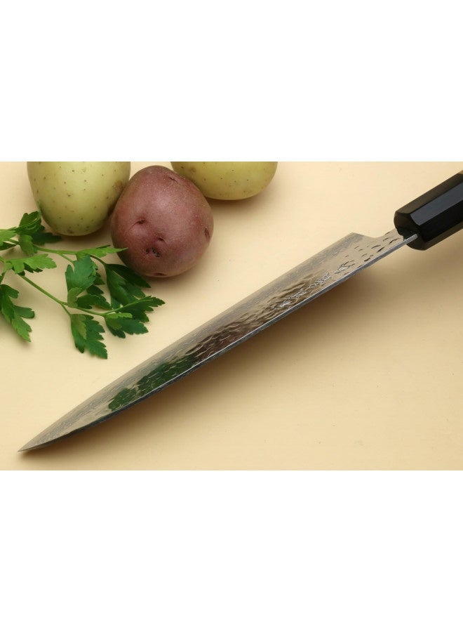 Yoshihiro Vg-10 46 Layers Hammered Damascus Santoku Japanese Multipurpose Chef Knife (Rosewood Handle) (Ambrosia Handle)