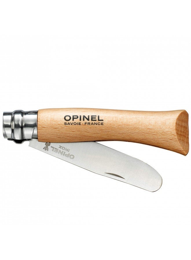 Opinel My First No.7 Stainless Steel Children’S Folding Pocket Knife With Safety Rounded Tip, Painted Handles