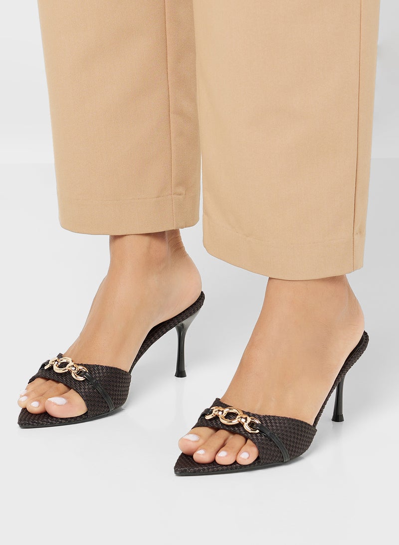 Metal Trim Detail Mule Sandal