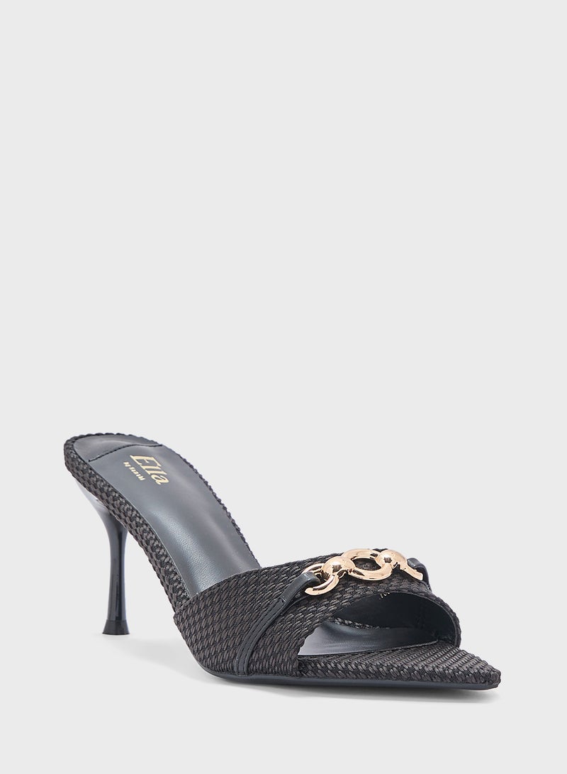 Metal Trim Detail Mule Sandal