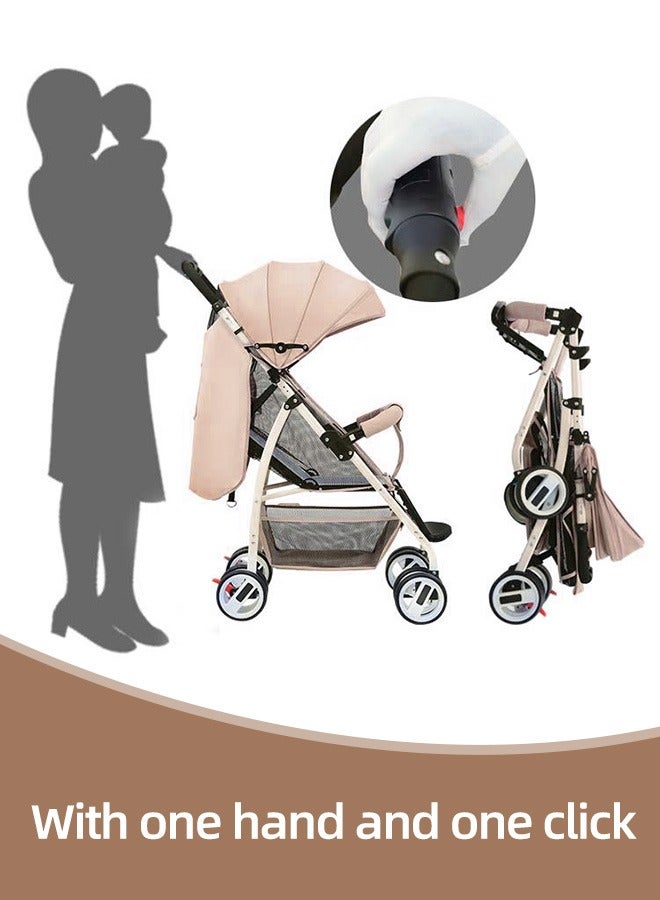 Lightweight Baby Stroller 0-36 Months Infant Travel Stroller with Storage Basket Foldable Travel Pram