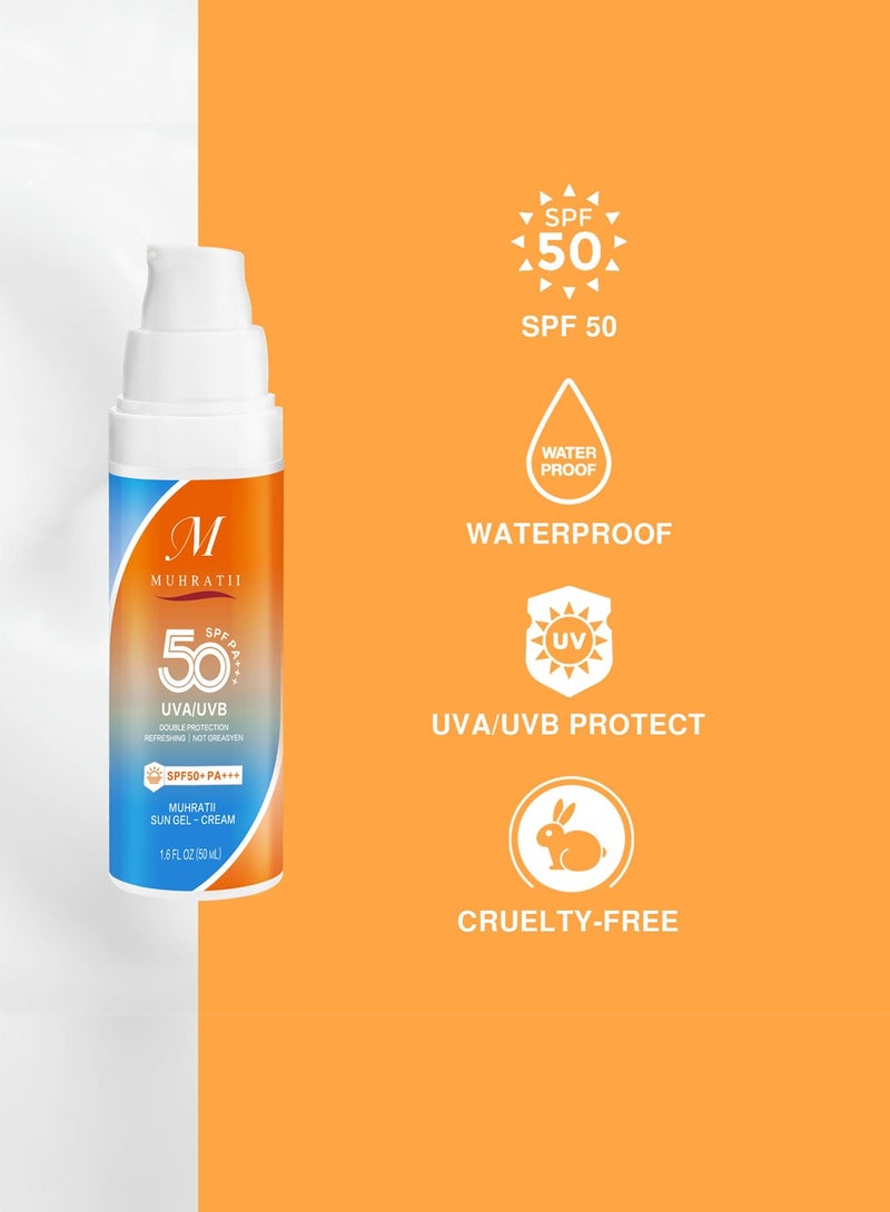 MUHRATII SPF 50 Sunscreen, Tinted Sunscreen for Face - Tinted Facial Sunscreen 50ml - SPF 50+ PA+++   Waterproof Travel Size Sunblock for Outdoor Moisturizer Sunscreen