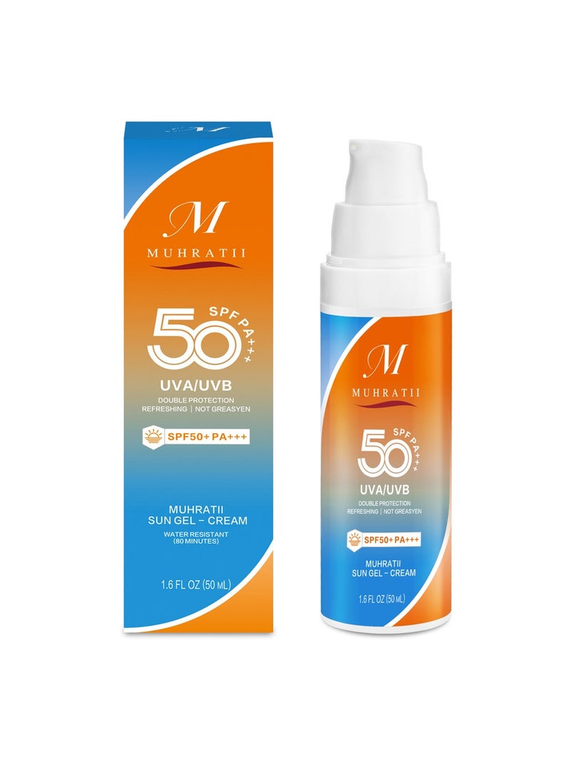 MUHRATII SPF 50 Sunscreen, Tinted Sunscreen for Face - Tinted Facial Sunscreen 50ml - SPF 50+ PA+++   Waterproof Travel Size Sunblock for Outdoor Moisturizer Sunscreen