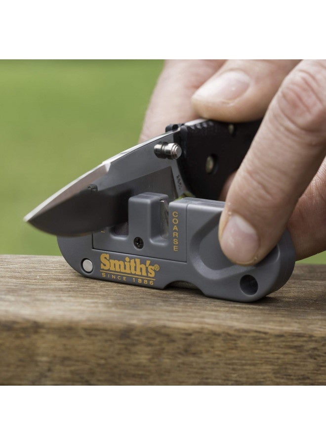 Smith’S Pp1 Pocket Pal Knife Sharpener Preset Carbide And Ceramic Stone Sharpeners Fold-Out Diamond Coated Rod Outdoor Hunting Knife And Hook Sharpener, Handheld, Compact, Lightweight, Multiuse