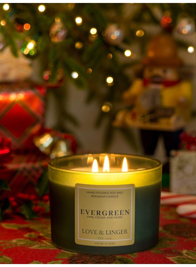 Love & LingerEvergreen Candle   Pine Candle   Luxury Soy & Beeswax Scented Candles for Home   17 oz. Large Jar Candles Candles Winter Candle   Organic Gifts for Her