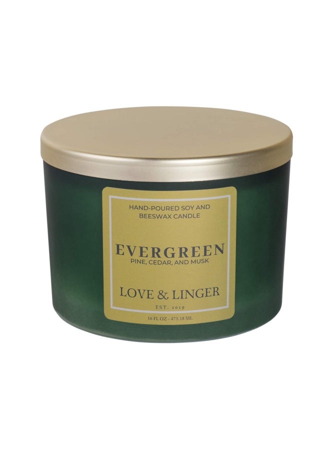 Love & LingerEvergreen Candle   Pine Candle   Luxury Soy & Beeswax Scented Candles for Home   17 oz. Large Jar Candles Candles Winter Candle   Organic Gifts for Her