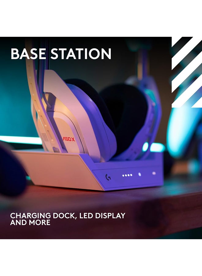 A50 X LIGHTSPEED Wireless Gaming Headset + Base Station, PRO-G GRAPHENE, PLAYSYNC across Xbox Series X|S + PS5 + PC/mac, Bluetooth, HDMI 2.1 Passthru - White