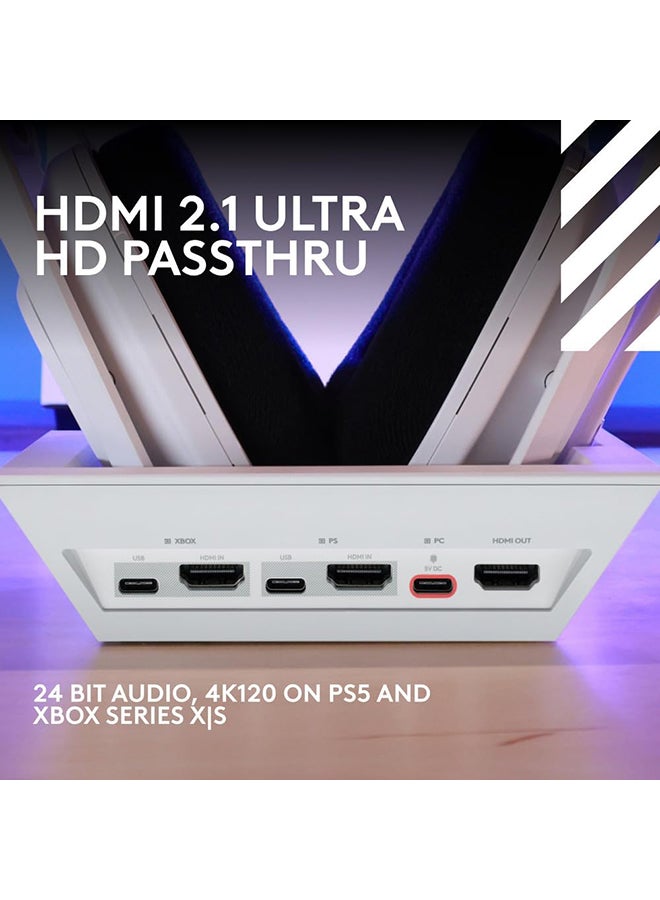 A50 X LIGHTSPEED Wireless Gaming Headset + Base Station, PRO-G GRAPHENE, PLAYSYNC across Xbox Series X|S + PS5 + PC/mac, Bluetooth, HDMI 2.1 Passthru - White