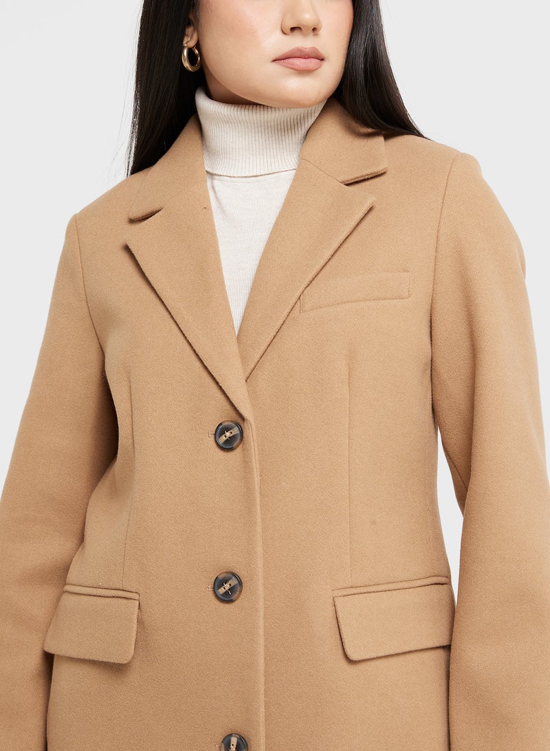 Pocket Button Detail Coat