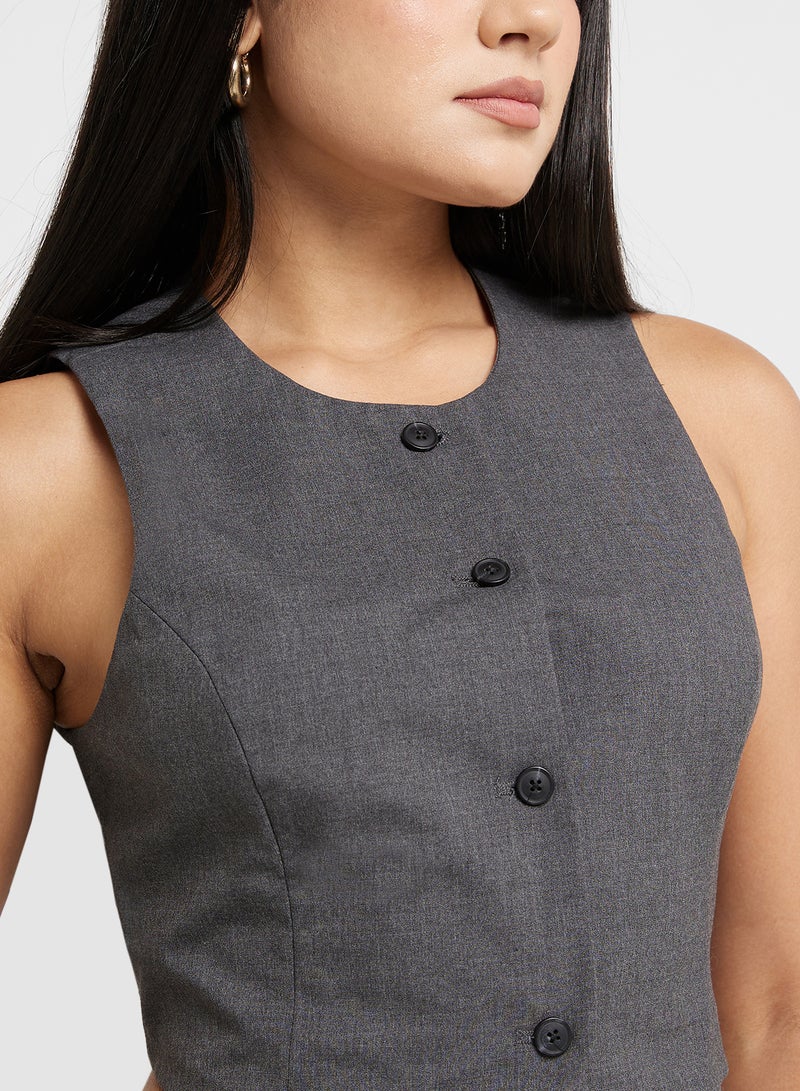 Button Detailed Waistcoat