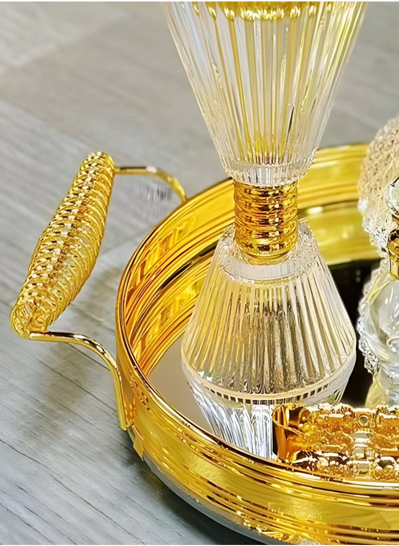 Elegant Design Glass Incense Burner Set Arabic Oud Censer Bakhoor Perfume Holder for Home and Office Fragrance