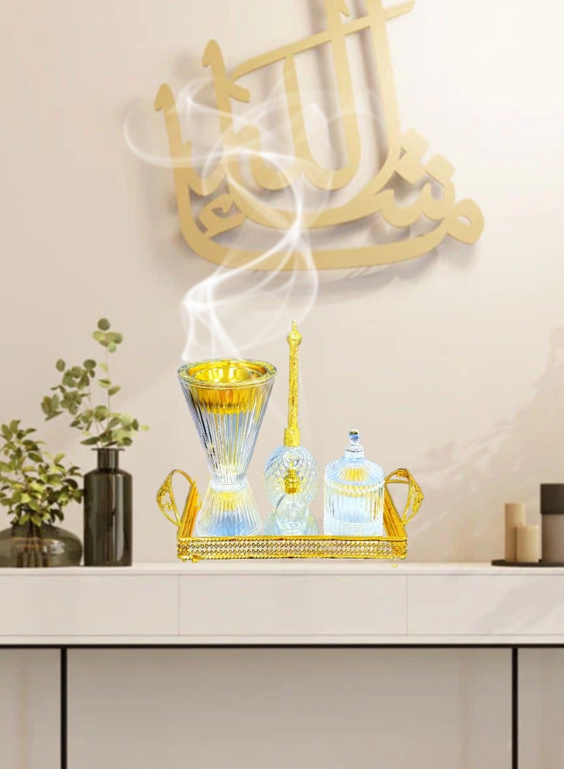 Elegant Design Incense Burner Set Arabic Oud Holder for Home and Office Fragrance