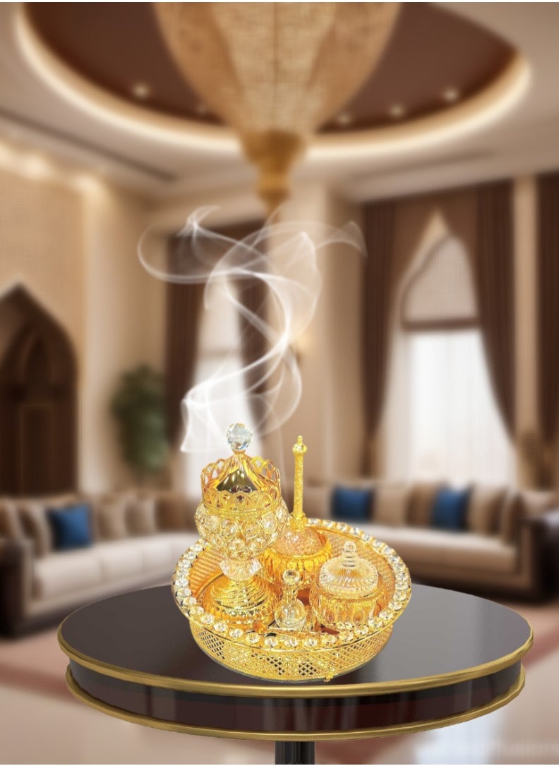 Elegant Design Incense Burner Set Arabic Oud Censer Bakhoor Perfume Holder for Home and Office Fragrance