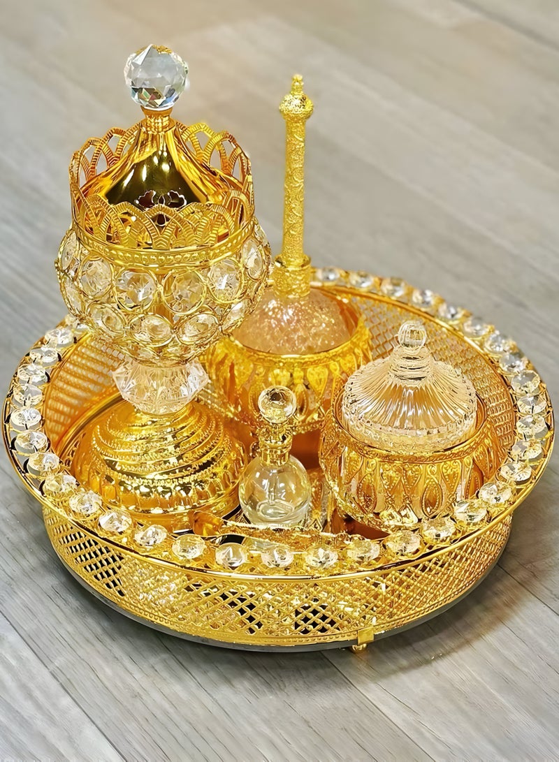 Elegant Design Incense Burner Set Arabic Oud Censer Bakhoor Perfume Holder for Home and Office Fragrance