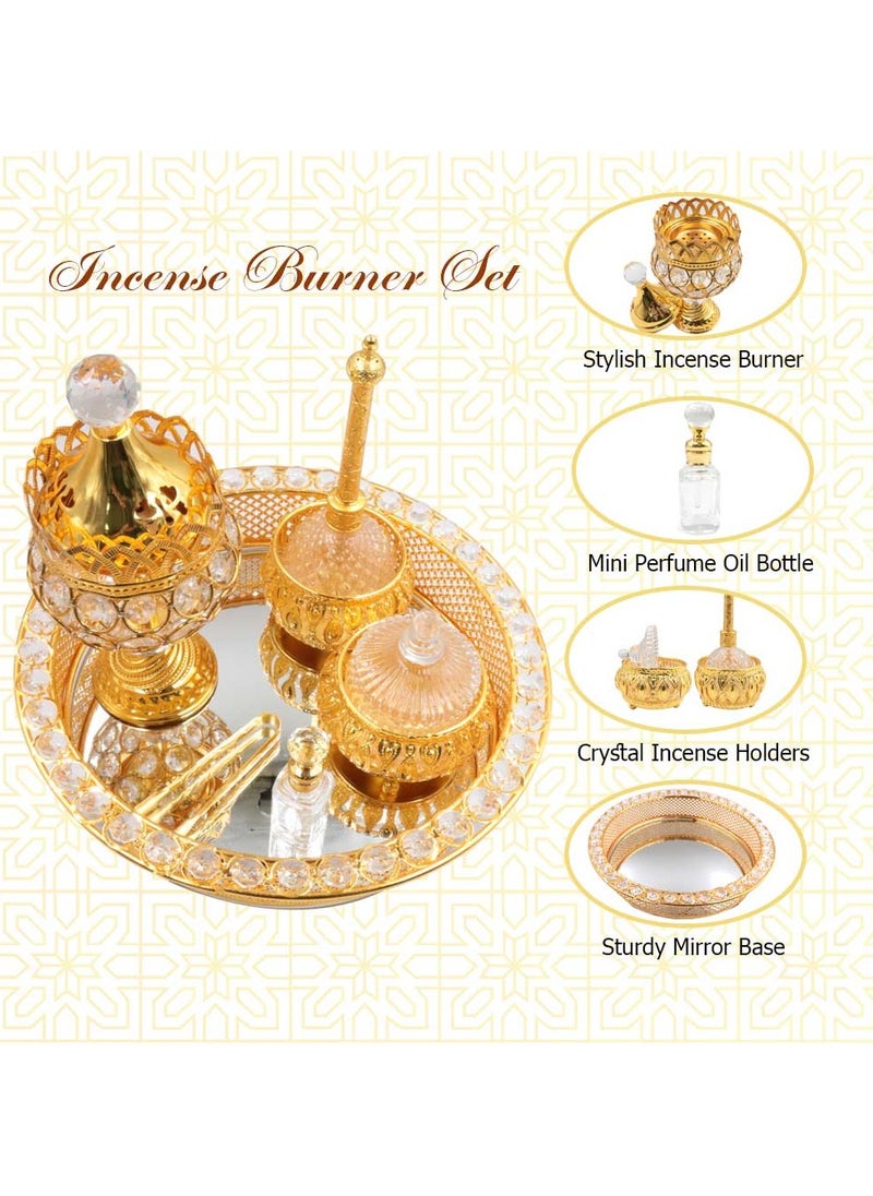 Elegant Design Incense Burner Set Arabic Oud Censer Bakhoor Perfume Holder for Home and Office Fragrance