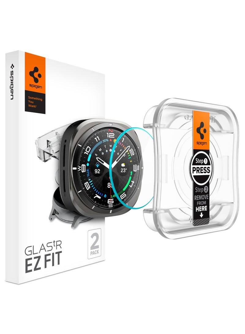 GLAStR EZ-Fit Samsung Galaxy Watch ULTRA 47mm Screen Protector [2-PACK] Tempered Glass with Auto Align Install Kit