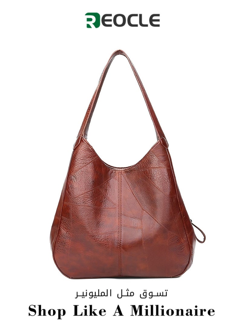 Women's Tote Shoulder Bag Soft Leather Handbag with Large Capacity Genuine Leather Tote Bags Made of High Quality PU Leather