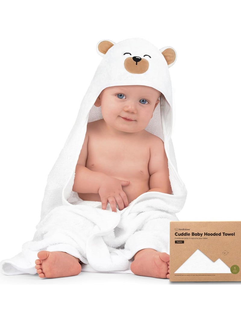 KeaBabies Baby Hooded Towel - Bamboo Baby Towel Organic Bamboo Towel - Infant Towels - Large Bamboo Hooded Towel - Baby Bath Towel with Hood for Girls, Babies, Newborn Boys, Toddler (Grizzly)