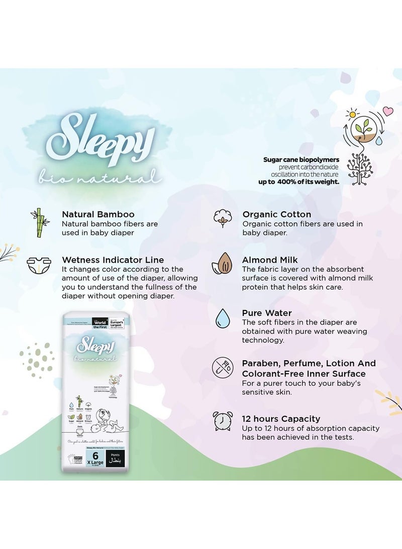 Sleepy Bio Natural Pants Size 6  96 Count  Organic Comfor Superior Absorbency  Eco-Friendly Hypoallergenic