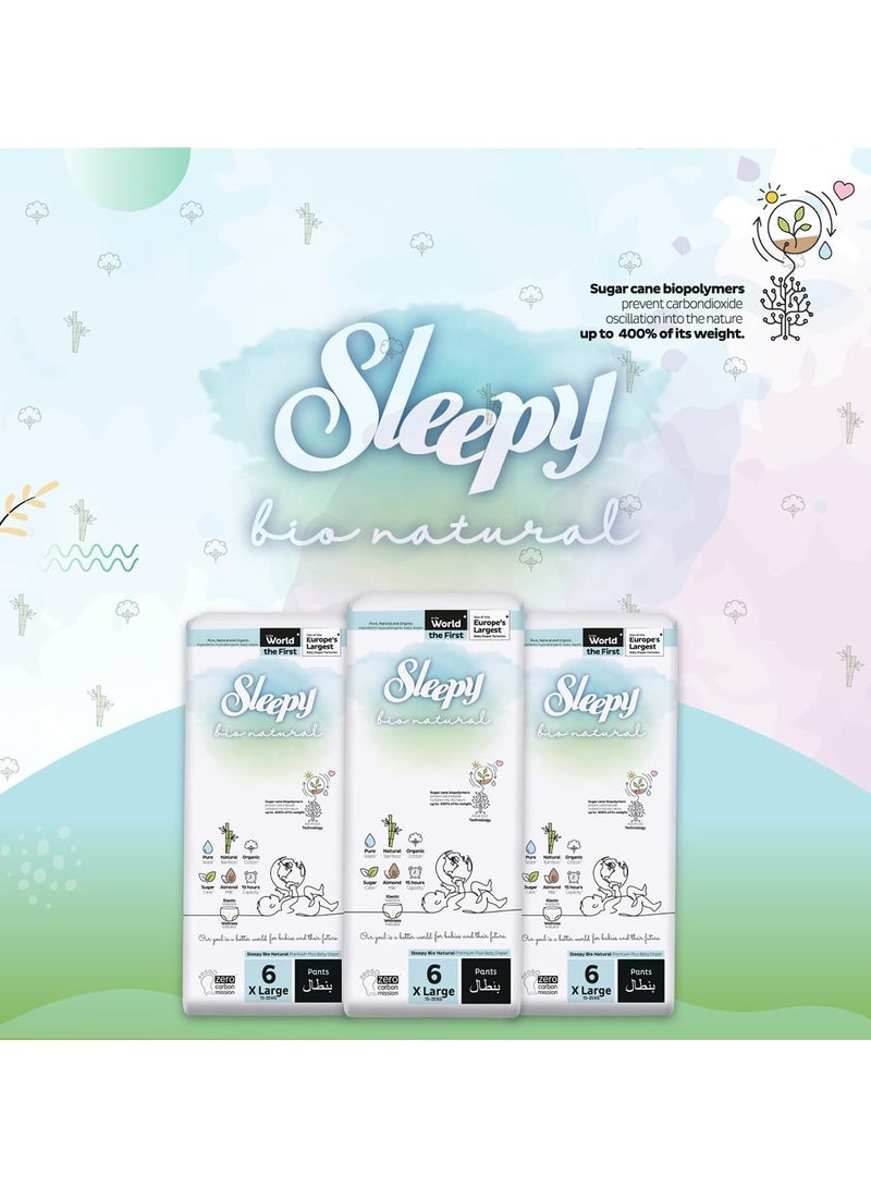 Sleepy Bio Natural Pants Size 6  96 Count  Organic Comfor Superior Absorbency  Eco-Friendly Hypoallergenic