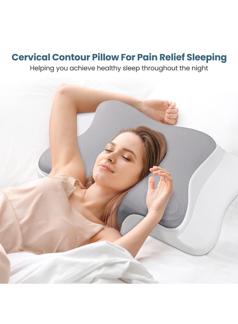 Cervical Memory Foam Pillow, Ergonomic Neck Support Pillow for Side, Back, and Stomach Sleepers