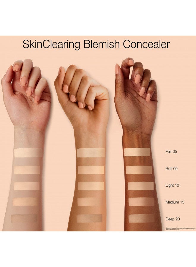 Neutrogena Skinclearing Blemish Concealer Face Makeup With Salicylic Acid Acne Medicine, Non-Comedogenic And Oil-Free Concealer Helps Cover, Treat And Prevent Breakouts, Medium 15,.05 Oz