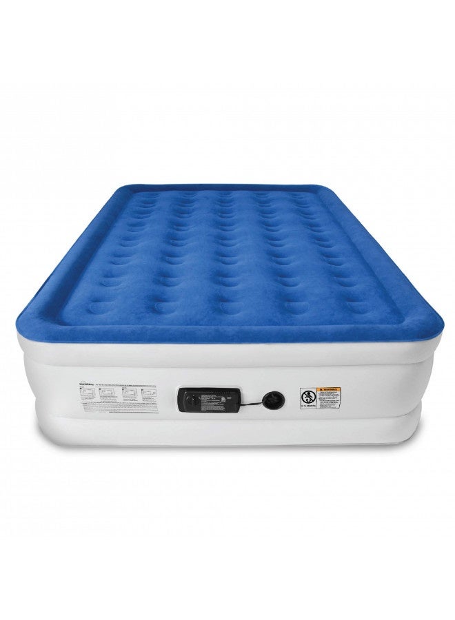 Soundasleep Dream Series Luxury Air Mattress With Comfortcoil Technology And Built-In High Capacity Pump For Home And Camping- Double Height, Adjustable, Inflatable Blow Up, Portable - Queen Size