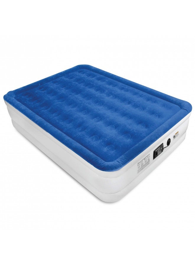 Soundasleep Dream Series Luxury Air Mattress With Comfortcoil Technology And Built-In High Capacity Pump For Home And Camping- Double Height, Adjustable, Inflatable Blow Up, Portable - Queen Size